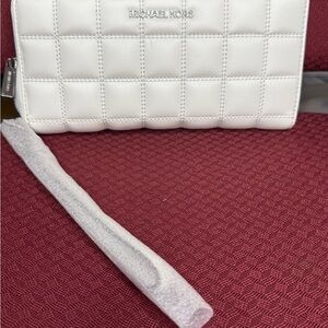Michael Kors White Quilted Clutch